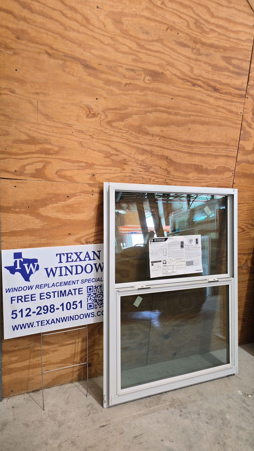 35.5 x 47.5 White Thermal Break Aluminum Single Hung Window - Ply Gem 4800 Series