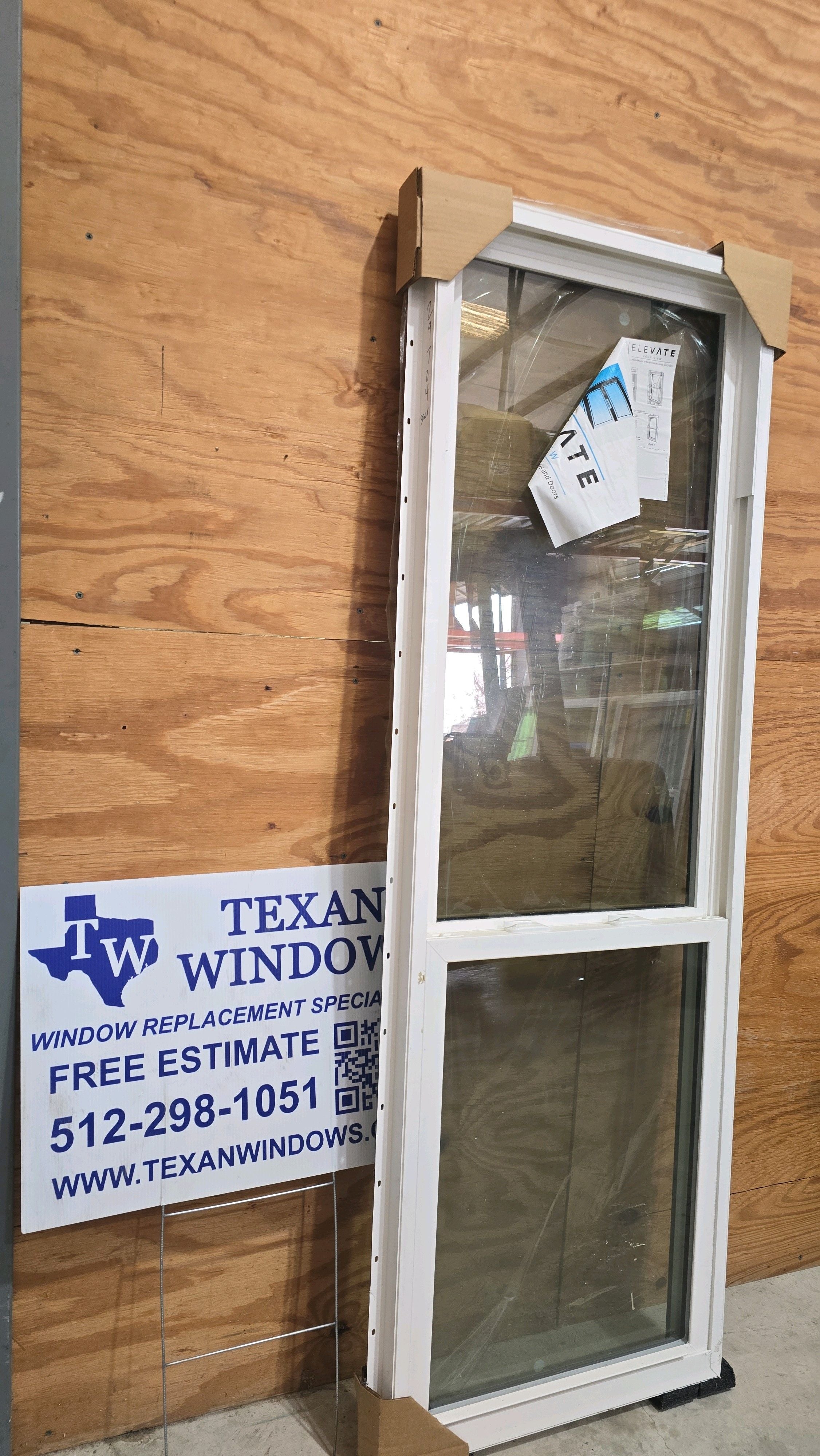 23.5 x 71.5 Black/White Vinyl Single Hung Window - Elevate Inspire Series