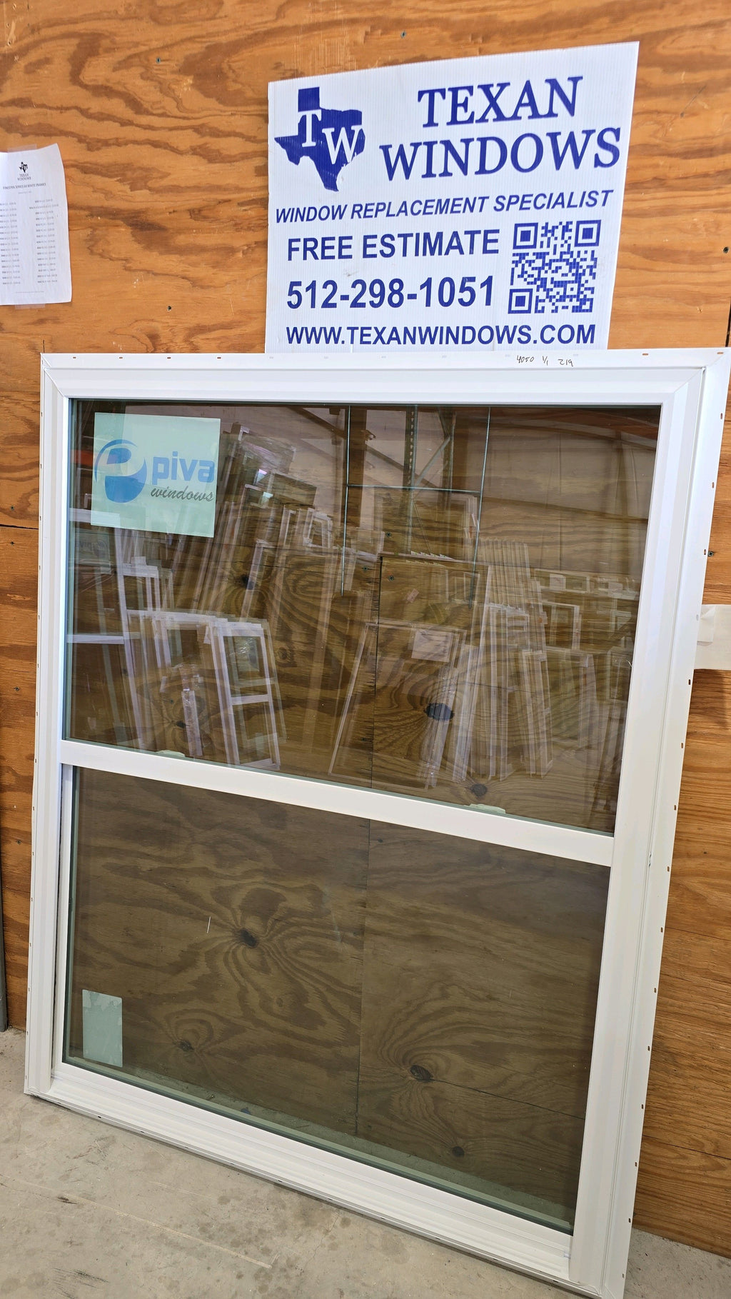 47.5 x 59.5 White Vinyl Single Hung Window - Finestra 64 Series